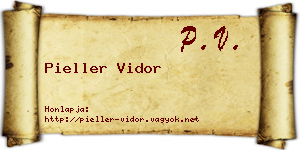 Pieller Vidor névjegykártya